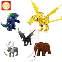 Животные Пегас тестраль лошадь крылья легоед лося слон Летающая лошадь Динозавр из фильма Дракон строительные блоки игрушки