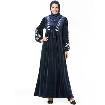

Winter Velvet Abaya Dubai Hijab Muslim Dress Kaftan Islamic Abayas Tesettur Elbise Turkey Robe Musulmane Caftan Marocain Vestido