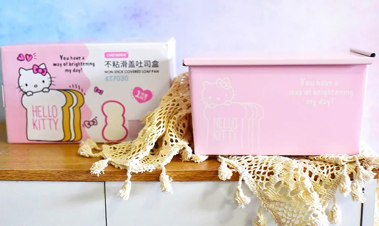 CHEFMADE hello kitty, кухонная антипригарная раздвижная крышка, коробка для тостов, бытовая прямоугольная коробка для хлеба с формочкой для тостов, 450 г, форма для выпечки