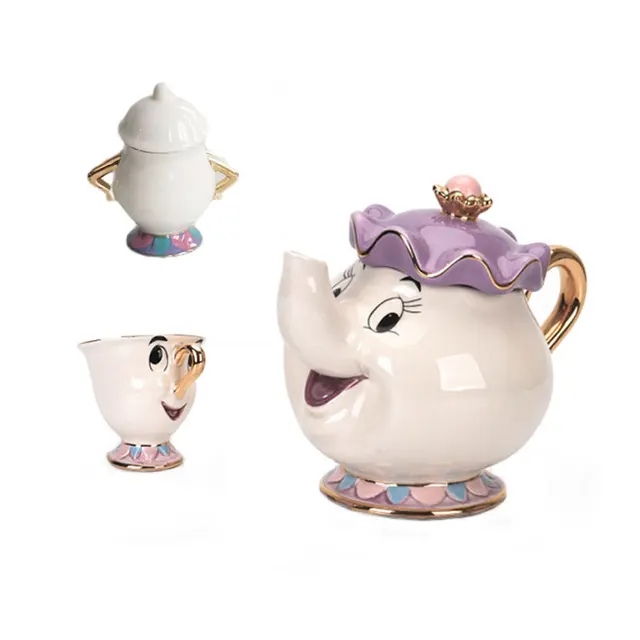 Új Rajzfilm Szépség És A Beast Teapot Bögre Mrs. Potts Chip Tea Pot Cup One Set Lovely Christmas Ajándék Gyors Post - Image 6