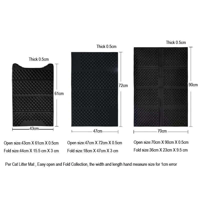 Cat Litter Mat Extra Large EVA Double Side Layer Cat Litter Trapper Waterproof Urine Proof Litter Scatter Control Cat Litter Box