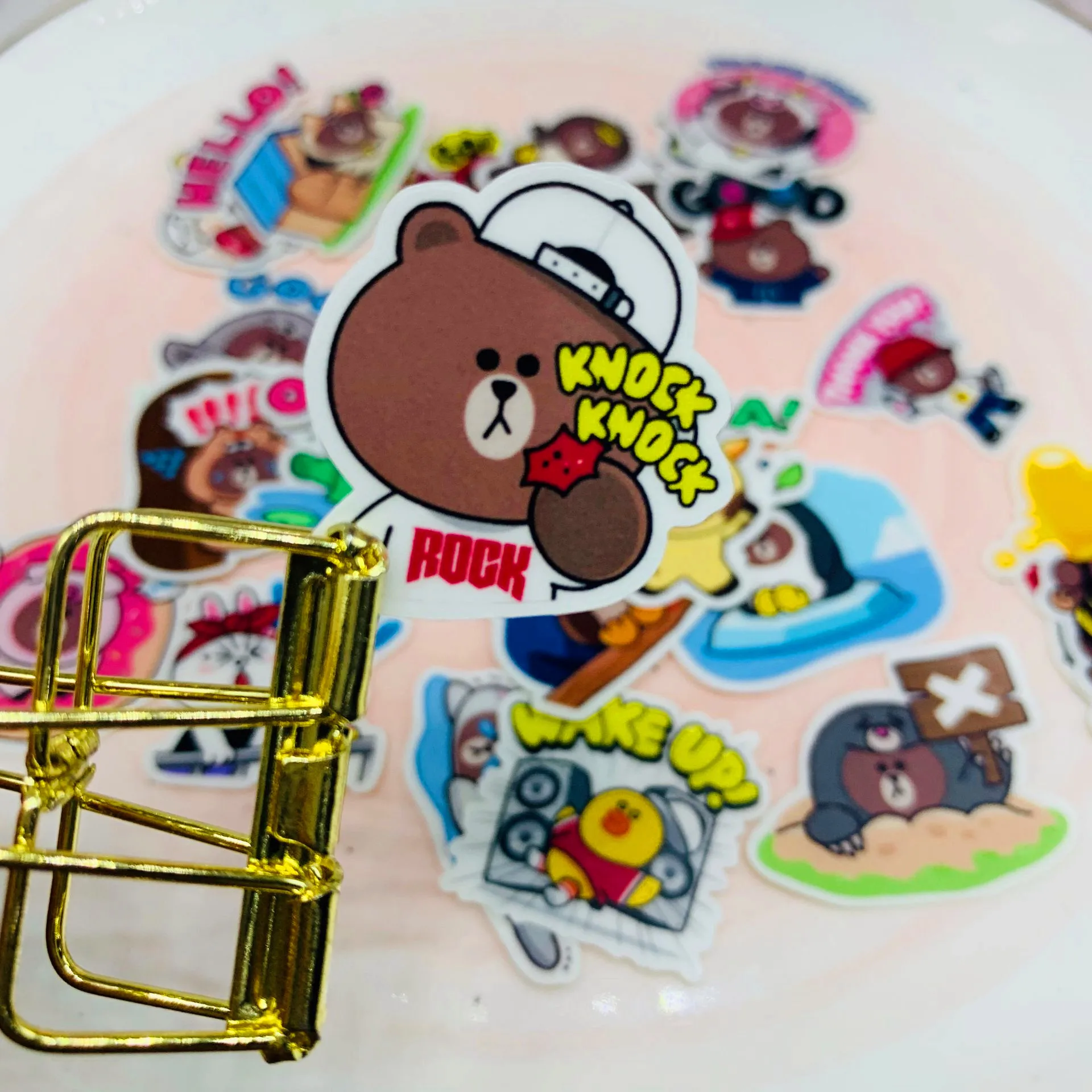 42 PCS Bear paper stickers crafts and scrapbook paper children's toys book decoration stickers DIY