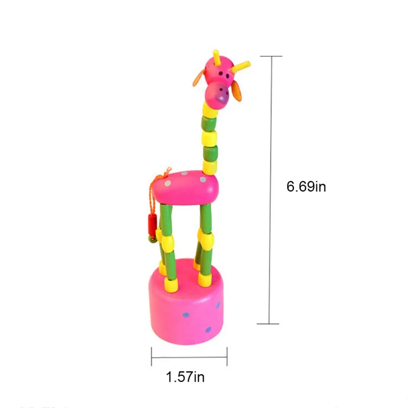 Деревянные детские развивающие игрушки весенние качели Жираф многоцветный танцующий стоячий качающийся Жираф деревянные игрушки для детей