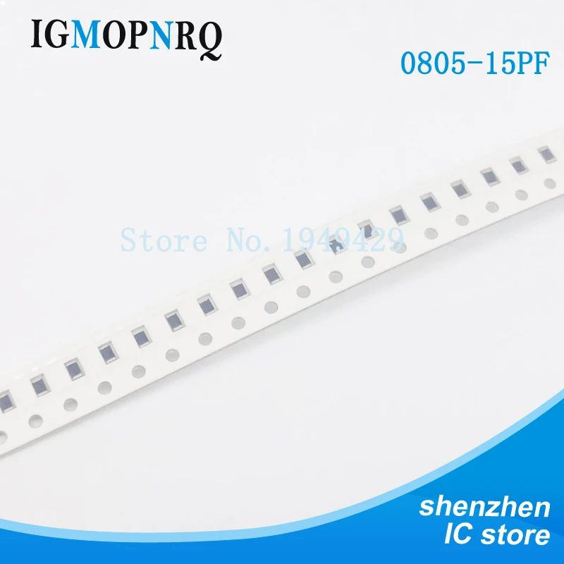 100 шт./лот 15pf ошибка 10% 50 в 150 15PF 0805 SMD толстая пленка микросхема многослойный