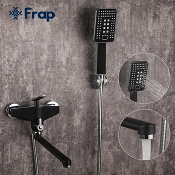 

Frap New Black Shower Faucets Bathtub Faucet Long Nose Bathroom Faucet Bath Mixer Tap F2257