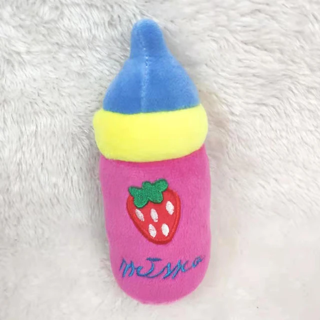 Vegetables 5 Chew Play Toys Pet Squeaky Puppy Chew Squeaker Quack Sound Doll Toy Creative Simulation Donut Pet Supplies Dog Toys PT011-pink