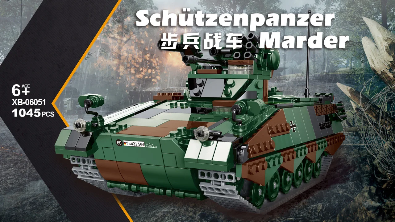 Guerra Mondiale Militare Germania Schutzenpanzer Marder Batisbricks Building Block Ifv Modello Ww2 Army Figures Moc Bricks Toy Collection