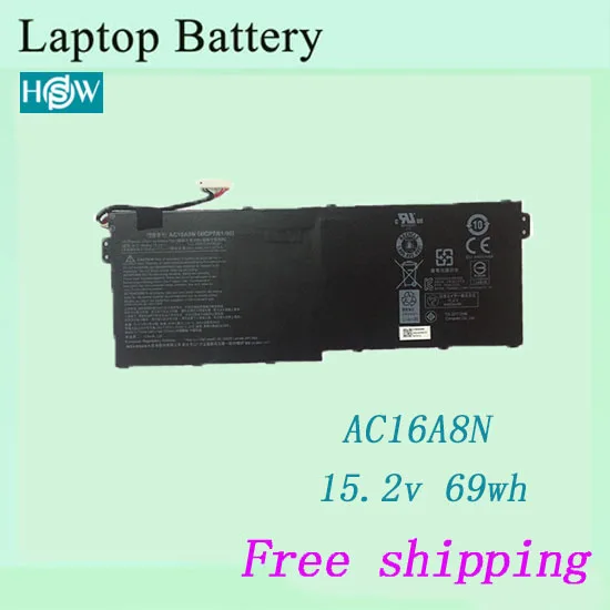 100% brand new 15.2v 69wh notebook battery For Acer AC16A8N 4ICP7/61/80 ...