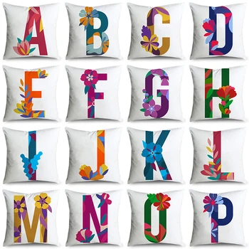 

English Letter Pillow Case 45 * 45cm Polyester Bohemian Household Soft Decorative Cushion Cover For Sofa Chair Pillow Cover
