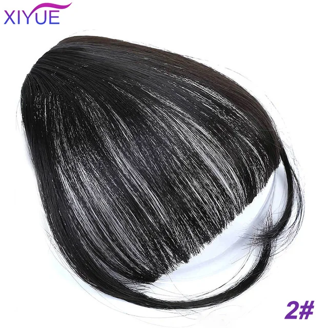 Black/Light Brown Clip In Hair Bangs Hairpiece Accessories Synthetic Fake Bangs Clip In Hair Extensions Clip In Hair Pieces #613