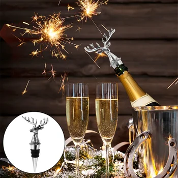 

1 Pc Creative Bottle Cap Antler Shape Practical Wine Bottle Stopper (Silver)