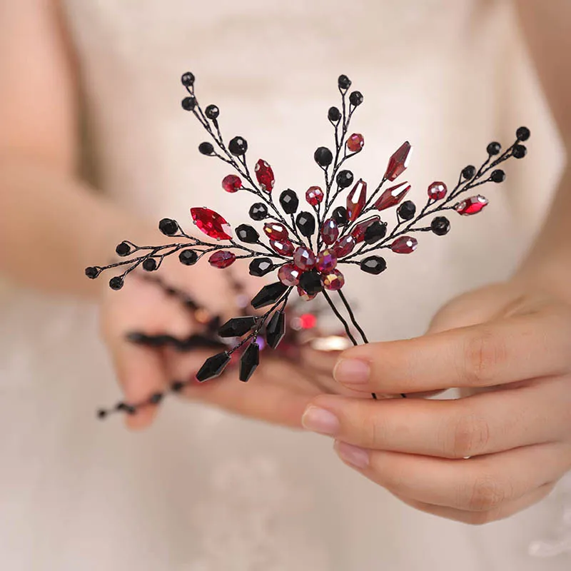 Bridal Hair Accessories Hair Accessories Set Hair Pin Earrings Crystal Headpieces