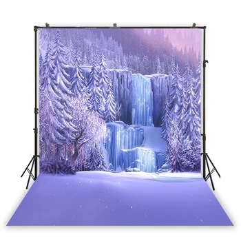 

HUAYI Photography Backdrop Studio Background Portraits Photo Booth ICE Forest Waterfall 3 Kinds Materials XT-7181-1