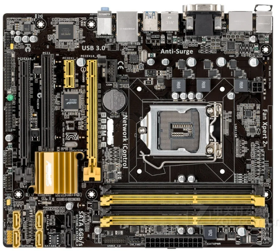 Оригинальная материнская плата B85M-E DDR3 LGA 1150 USB2.0 USB3.0 для процессора I3 I5 I7 32 Гб B85