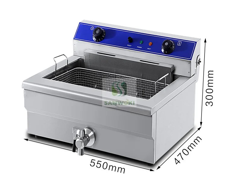 20L Stainless Steel Electric Deep Fryer Commercial French fries frying oven Frying Chip Cooker Basket for Buffalo Wings 2
