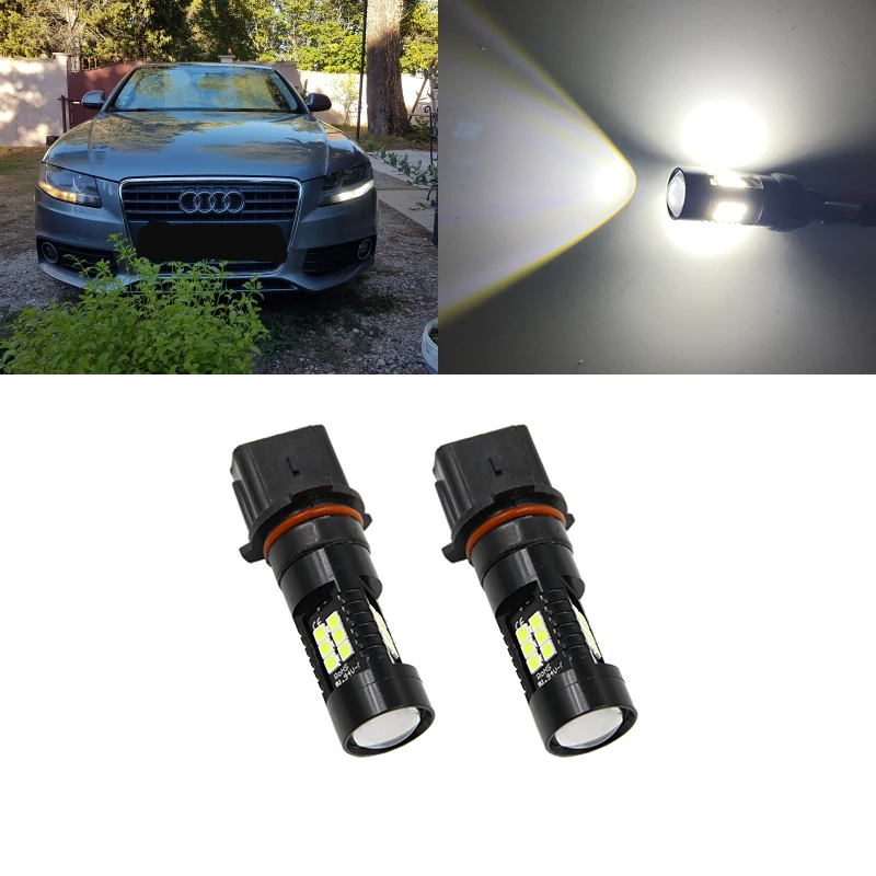 Авто P13W светодиодный без ошибок Canbus 21SMD 3030 SH24W лампы для 2008 2012 Audi A4 Q5 дневные