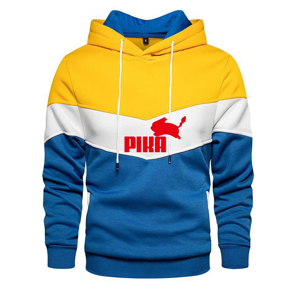 New Lovely Pokemon hoodie Anime Pika Men Hoodies Loose Couple Sweatshirt High Quality Patchwork Print Fall/Winter Sweatshirt