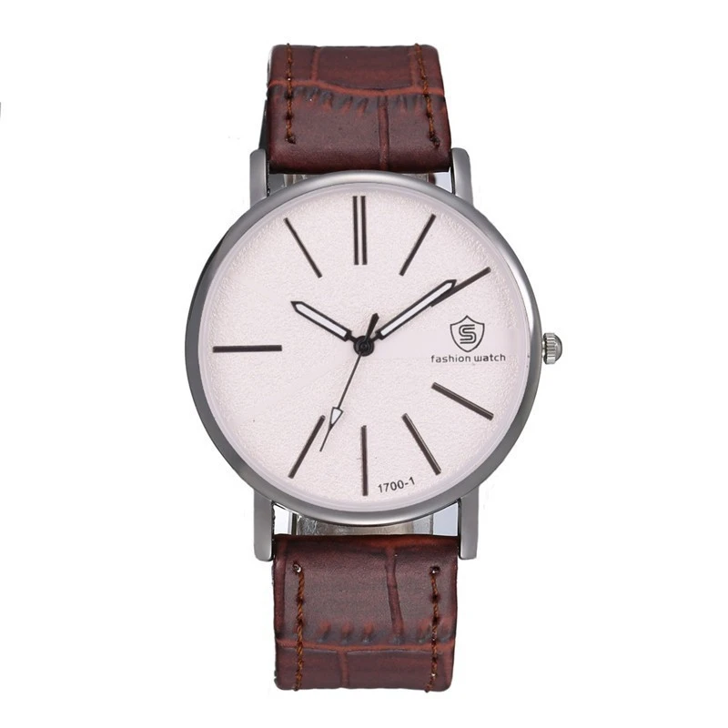 

Roman Scale Simple Men's Watch Sports Watch Leather Quartz Watch Drop Transport Three Hands Easy to Read Alloy Round Large Dial