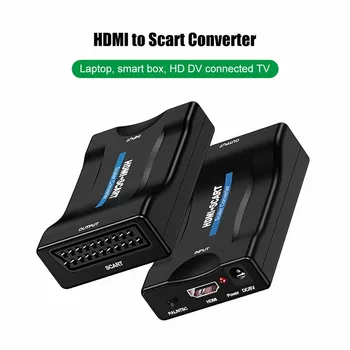 

1080P HDMI To Scart Converter For Smart Box / HD DV / DVD / Laptop / Computer Connect HD TV Adapter With EU US UK Power Charger