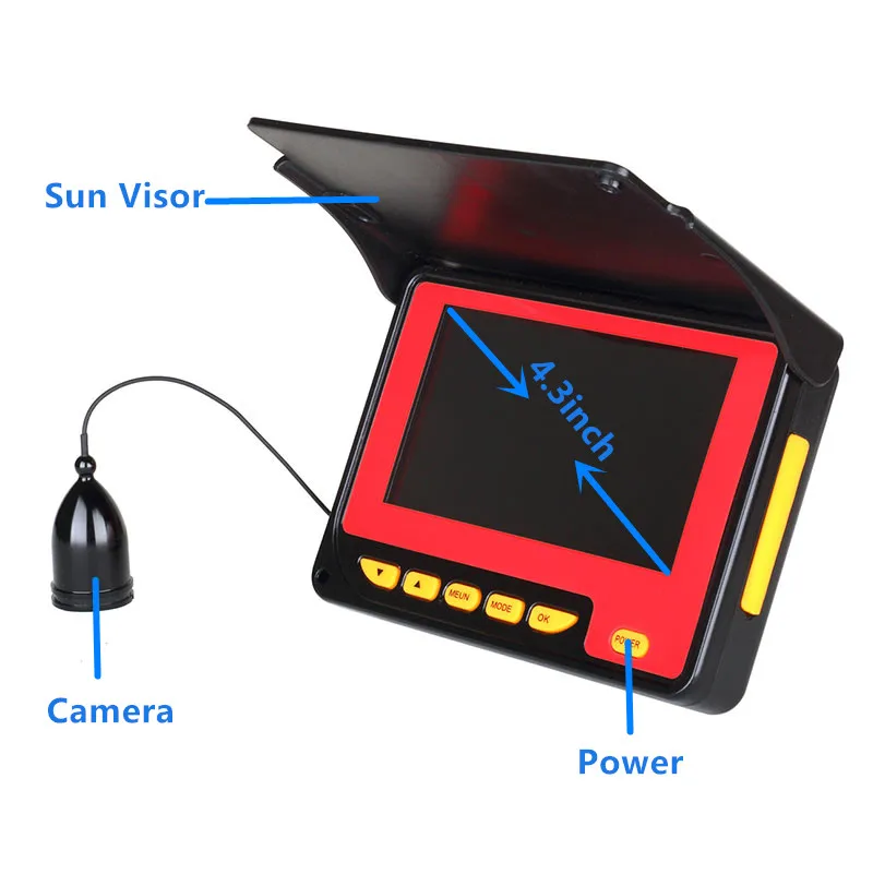 20 м 1000TVL рыболокатор подводный лед рыболовная камера инфракрасная камера ночного видения 4," ЖК-монитор 8 шт. ИК светодиодный светильник DVROPTIONAL