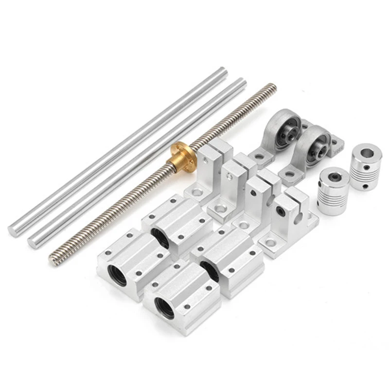 

ABSF 15Pcs 200Mm Optical Axis Guide Bearing Housings Aluminum Rail Shaft Lead Screw Rod Slide Bushing Shaft Coupling Cnc Parts