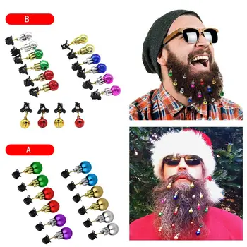 

16PCS Light Bulb Bells 4PCS Bell Clips Christmas Moustache Decoration Beard Ornament Xmas Hair Pendant Bright Funny Party Gift