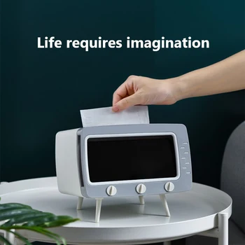 

Hot 2 In 1 TV Tissue Box Household Multi-Color Desktop Drawer Living Room Storage Box Multi-Function Mobile Phone Viewing Stand