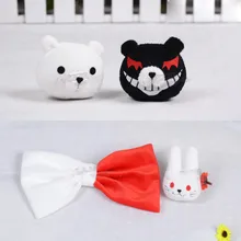 New Anime Dangan Ronpa Enoshima Junko Mono Kuma Bear Hairpin Rabbit Hair Clip Halloween Cosplay Plush Hair Clip Toy Gift