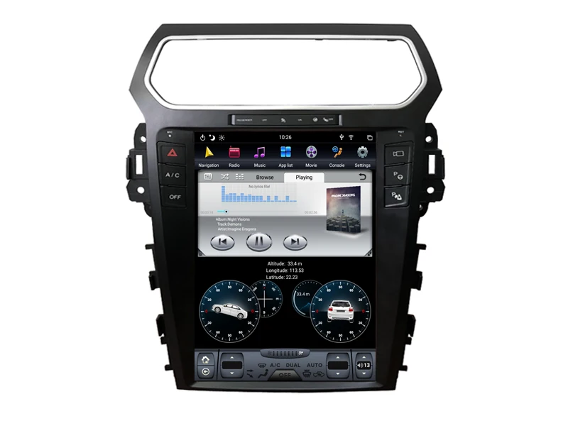 12," вертикальный ips экран Автомобильный Радио плеер для FORD EXPLORER Sync2 gps навигация tesla головное устройство Android 8,1 Автомобильный мультимедийный