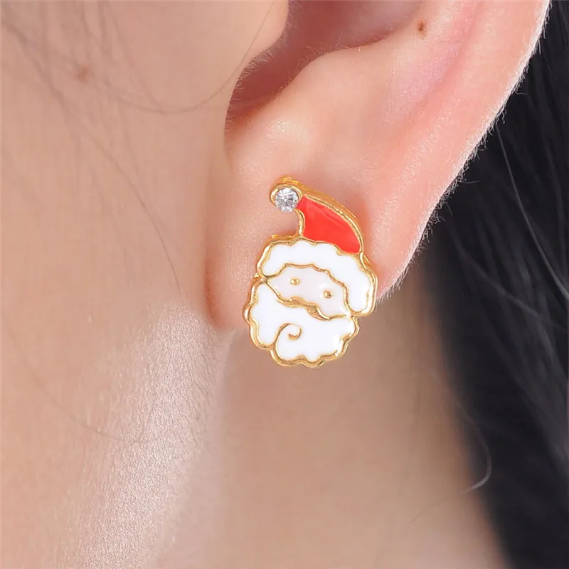 PickyanDco корейские рождественские серьги мультфильм Лось рождественские гвоздики дерево серьги для женщин Снежинка Санта Клаус ювелирные изделия подарок XC030