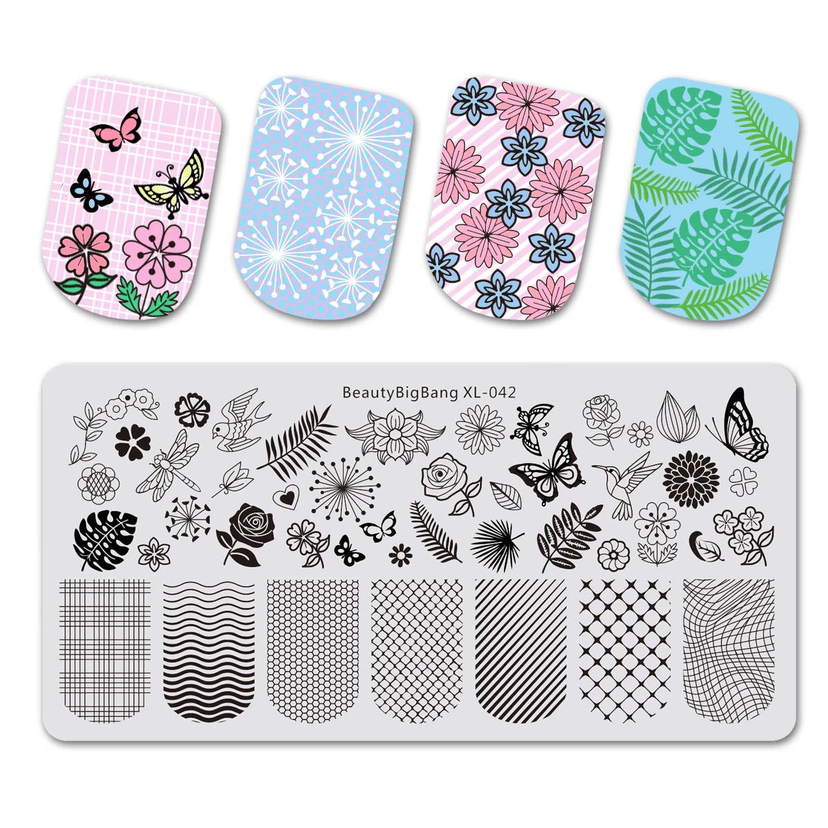 BeautyBigBang природа растения животные строительный дизайн изображения ногтей шаблон штамповочной пластины дизайн ногтей штамп ногтей плесень - Цвет: 684467770456