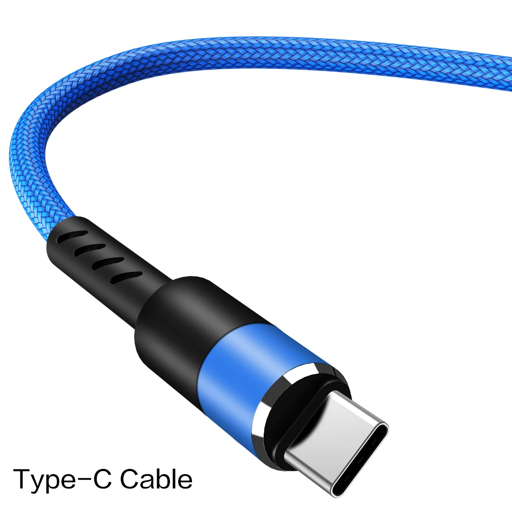 POPSTAND Micro USB кабель type-c 3A быстрое зарядное устройство USB провод для Samsung huawei Xiaomi OPPO Honor провод для мобильного телефона 3 м - Цвет: For type-c Blue
