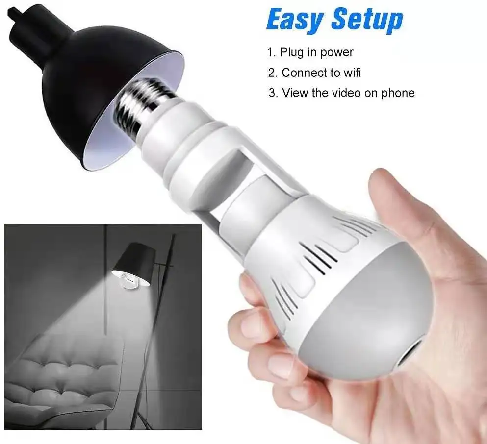 Alarme de Segurança Monitor de Bebê Bidirecional de 2mp Panorâmica de 360 Intercomunicador Visão Graus vr Câmera ip Lâmpada 5mp 1080p - Image 3