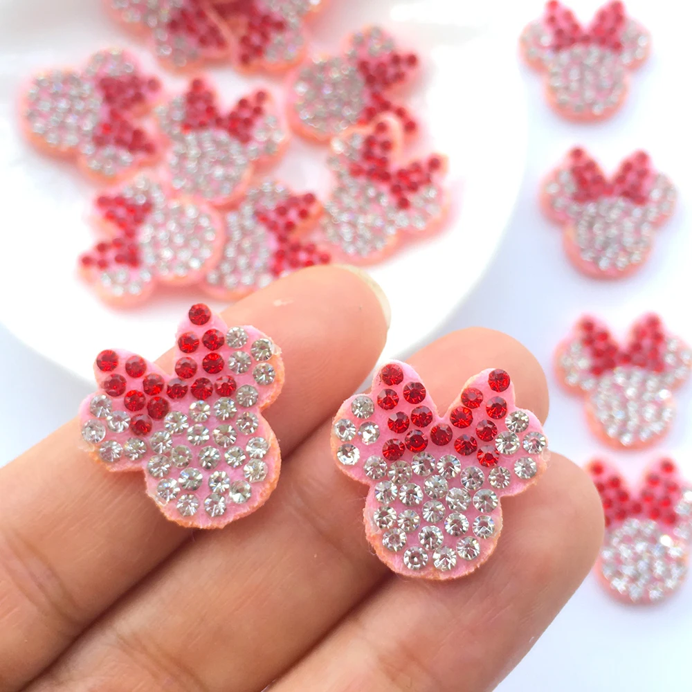 18MM Pink Padded Flower Crystal Rhinestone Applique for DIY Clothes Shoes Hat Sewing Patches Headwear Decor Accessories 30Pcs sewing rhinestones,craft supplies,glass crystal rhinestones,fabric flowers