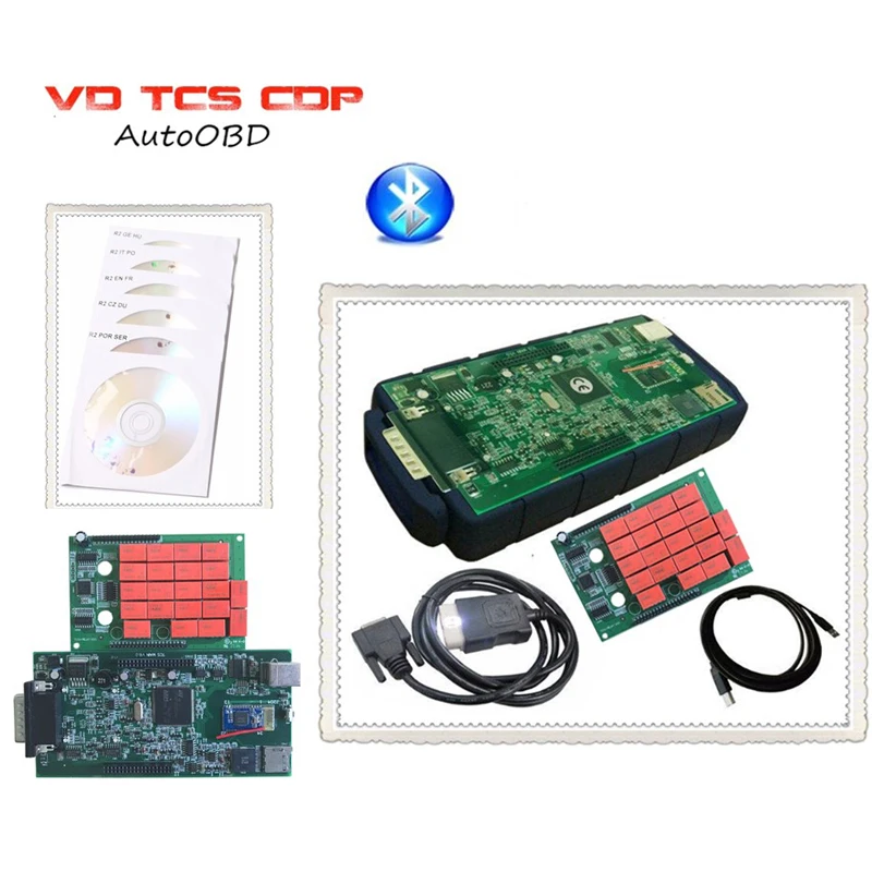 3 шт. DHL зеленая плата V5.008.R2+ 5.00.12 WOW snosnooper Bluetooth/Нет Bluetooth для автомобилей и грузовиков Бортовая Система диагностики сканер