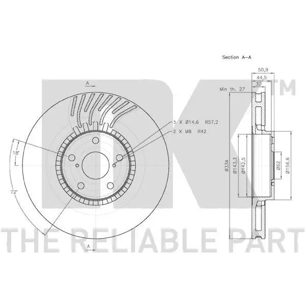 Диск тормозной LEXUS GS 300-460 05- передний правый NK 2045105