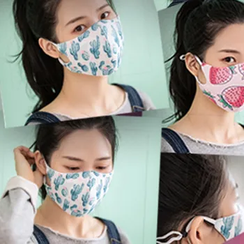

Fashion Women Summer Breathable Thin Facemask Unisex Washable Anti-dust Topmask Anti-ultraviolet Funny Pattern Printed Maska
