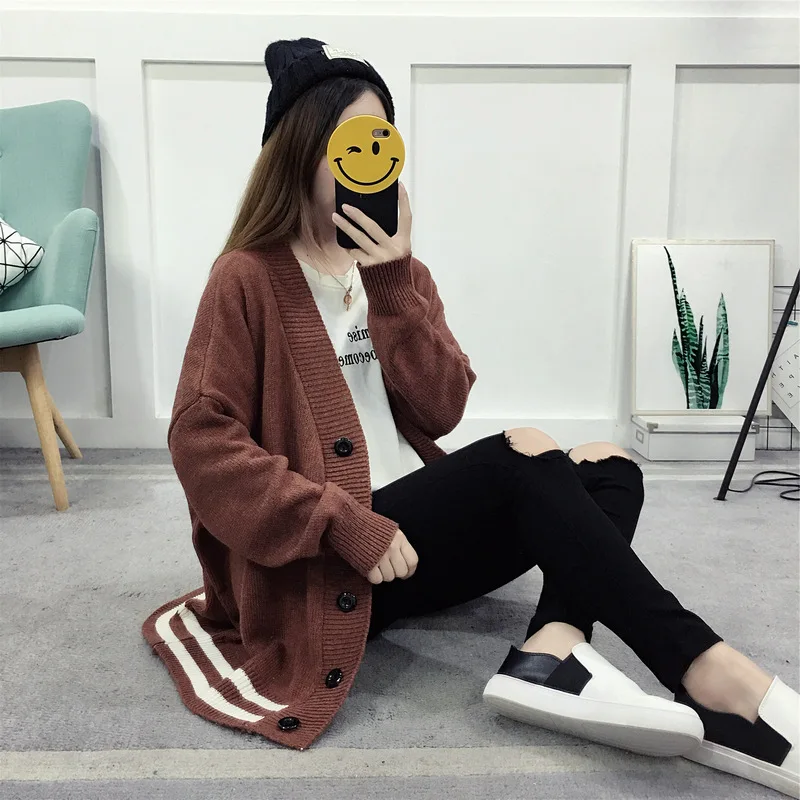 2019Autumn Winter Batwing long Sleeve Knitwear Cardigan Women smooth Knitted Sweater pocket design Cardigan Female Jumper Coat