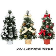 

Mini Artificial Christmas Tree LED Light Miniature Trees Decorations For Christmas Crafts Tabletop Decor 40cm