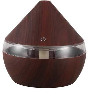 

Air Purifier 300ML Ultrasonic Aroma Diffuser Air Humidifier Wood Grain Colorful Light Essential Oil Purifier for Home Dark Wood