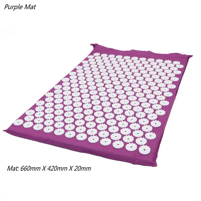 Массажер подушка Массажный коврик для йоги акупрессур снимает стресс на спине телесная боль Спайк Коврик акупунктурный массаж йога матрас с подушкой - Цвет: Purple Mat