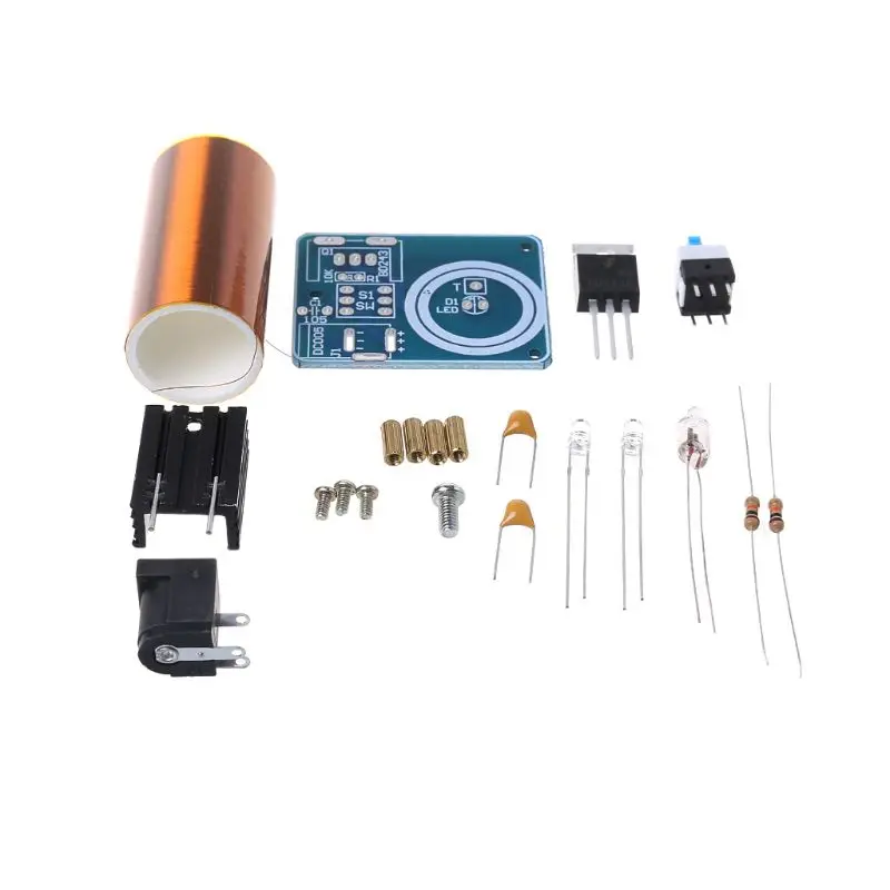 9-12V BD243 Mini Tesla Coil Kit Electronics DIY Parts Wireless Transmission DIY Board Set tesla coil kit