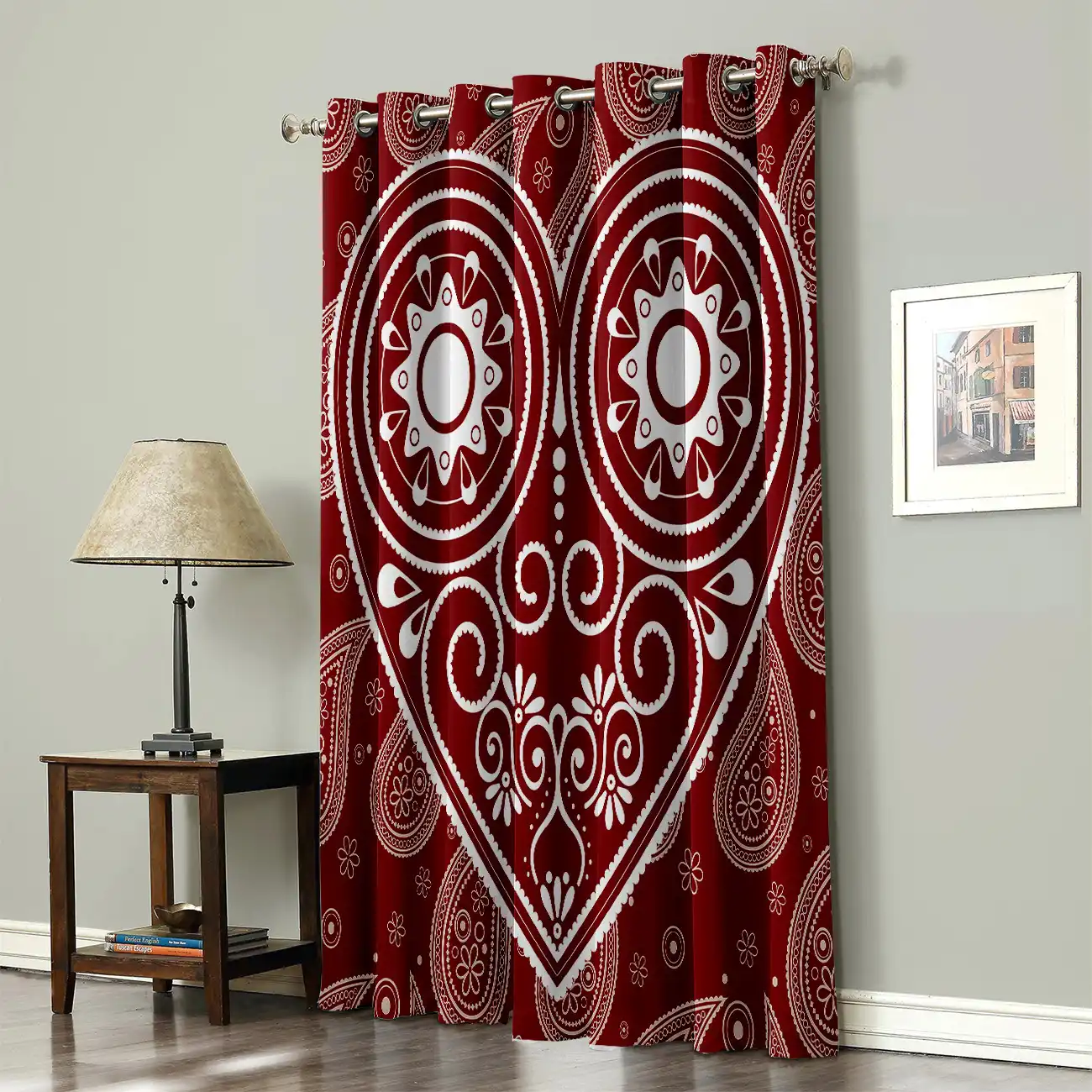 valentines day love window curtains dark curtain rod living