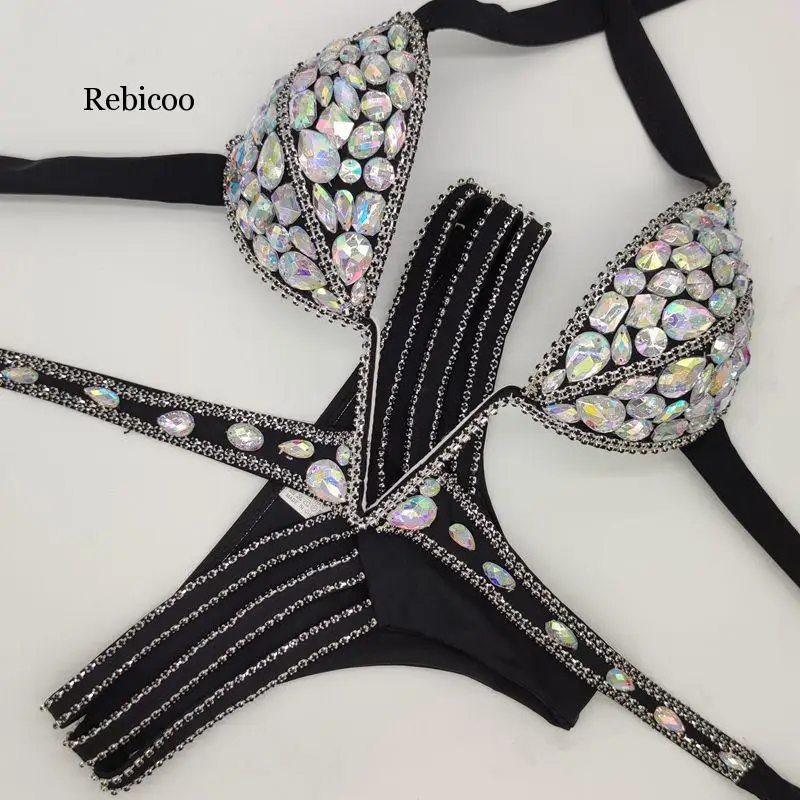 Sexy Women Bikin Luxury Rhinestone Swimwear 2020 Push Up Crystal Diamond Swimsuit Micro Bikini Set Newest Biquini