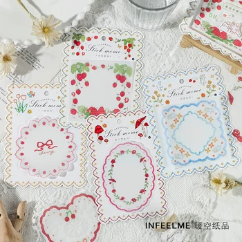 

30 sheets Lace frame strawberry Memo Pad Cute Message Notes Decorative Notepad Note paper Memo Stationery Office Supplies