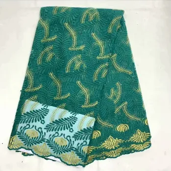 

Green African Laces Embroidered Nigerian Laces Fabric High Quality Dubai French Mesh Lace Fabric 5 Yards F3712