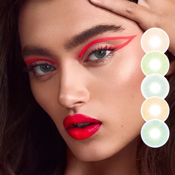 

Colored Contacts Lens 2pcs/Pair Yearly Cosmetic Contact Lens For Eyes Color Beautiful Pupils Natural Color Lenses With Lens Case