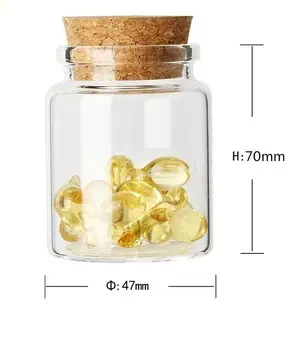 

50PCS 47*70mm 90ml Glass Bottles With Cork Stopper Empty Spice Bottle Glass Vials Jars Sub-Bottle Drift Bottle Glass Jars Bottle