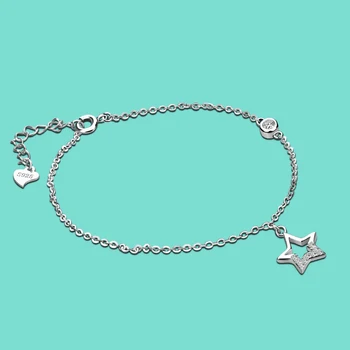 

Minimalist women s925 sterling silver bracelet charm solid silver stars bracelet girl birthday party jewelry gift Pulseira