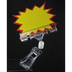 Porte étiquette en plastique avec pince à pression, 20 pièces, porte étiquette de carte de prix publicitaire 